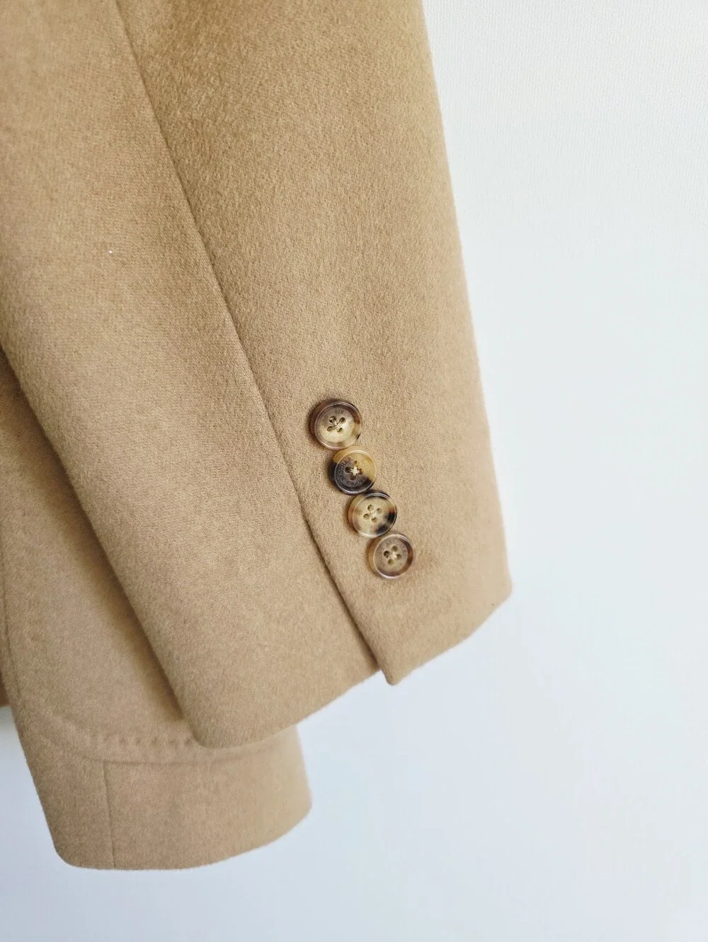 Brooks Brothers 100% Camel Hair Two Button Closure Women's Blazer Size Petite 8